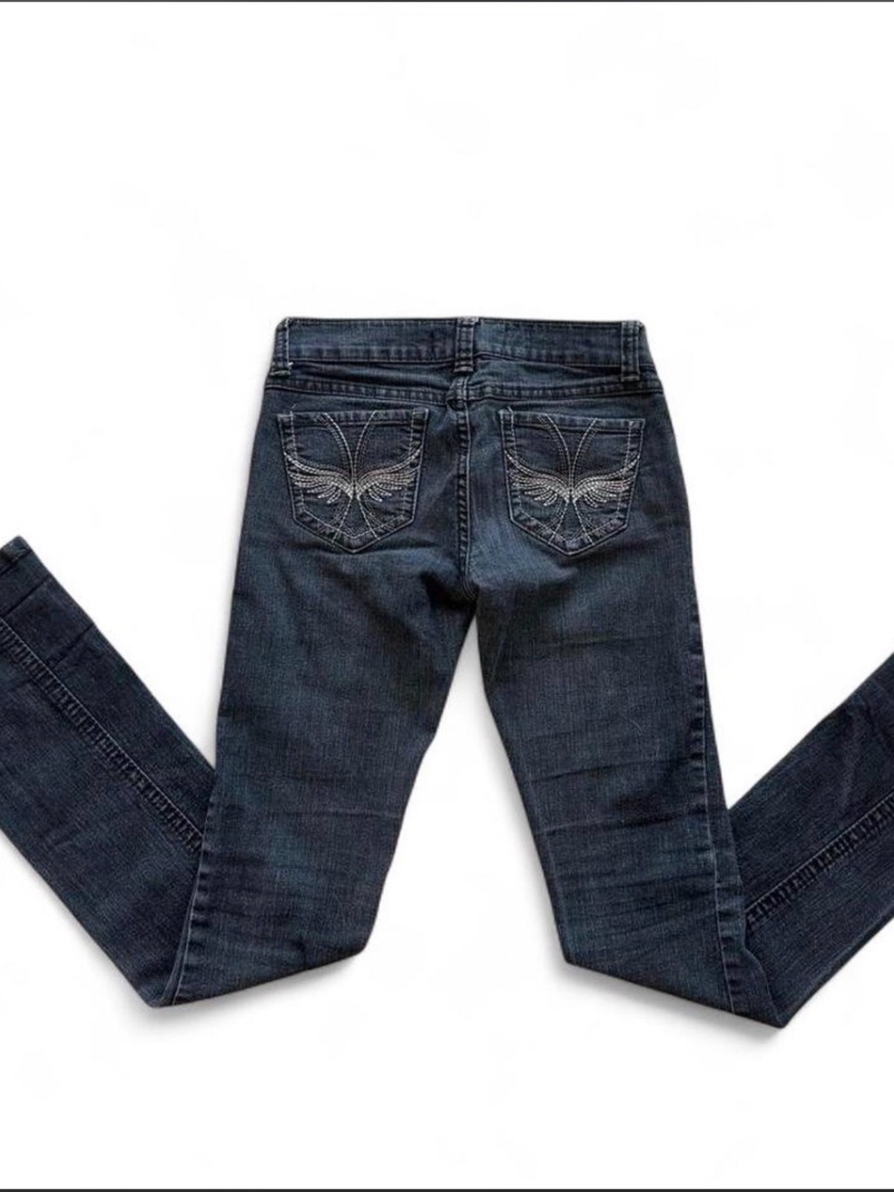 BONGO Dark Wash Skinny Jeans with slightly flare, with Embroidered Back Pockets